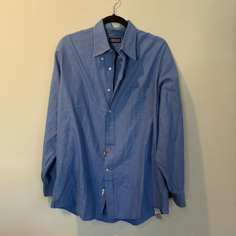 Blue classic Button-Up Shirt from Lands End